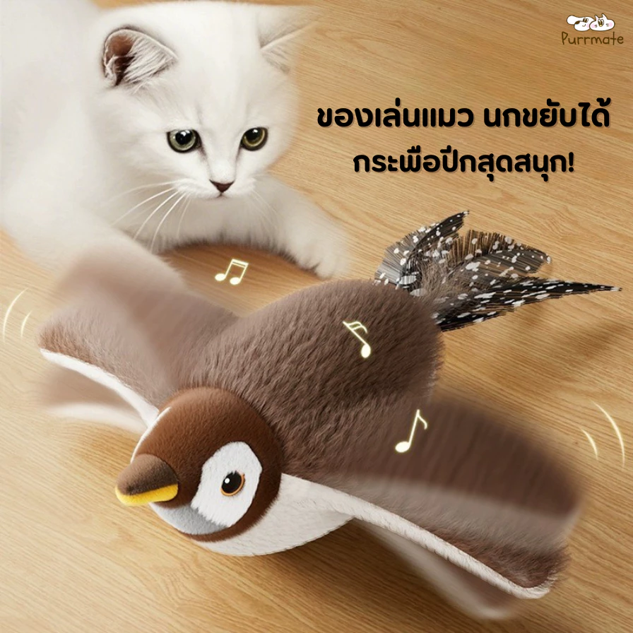 ของเล่นแมว นกกระจอกขยับปีกได้