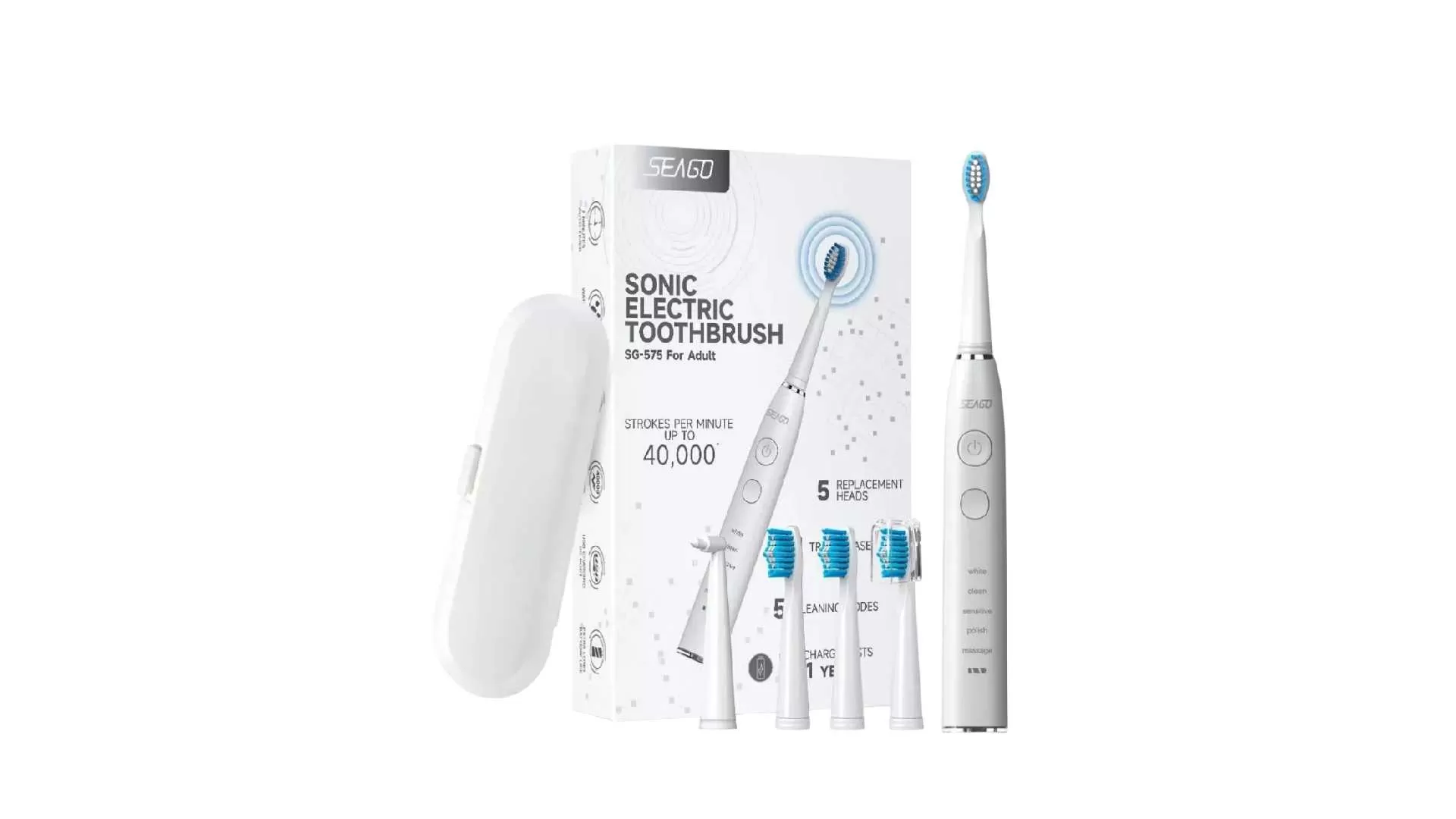 13. แปรงสีฟันไฟฟ้า Seago Sonic Toothbrush SG-575 ปรับได้ 5 โหมด.webp